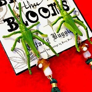 EARRINGS :: GREEN LOCUSTS 🍄 MUSH Handmade by Me ✨